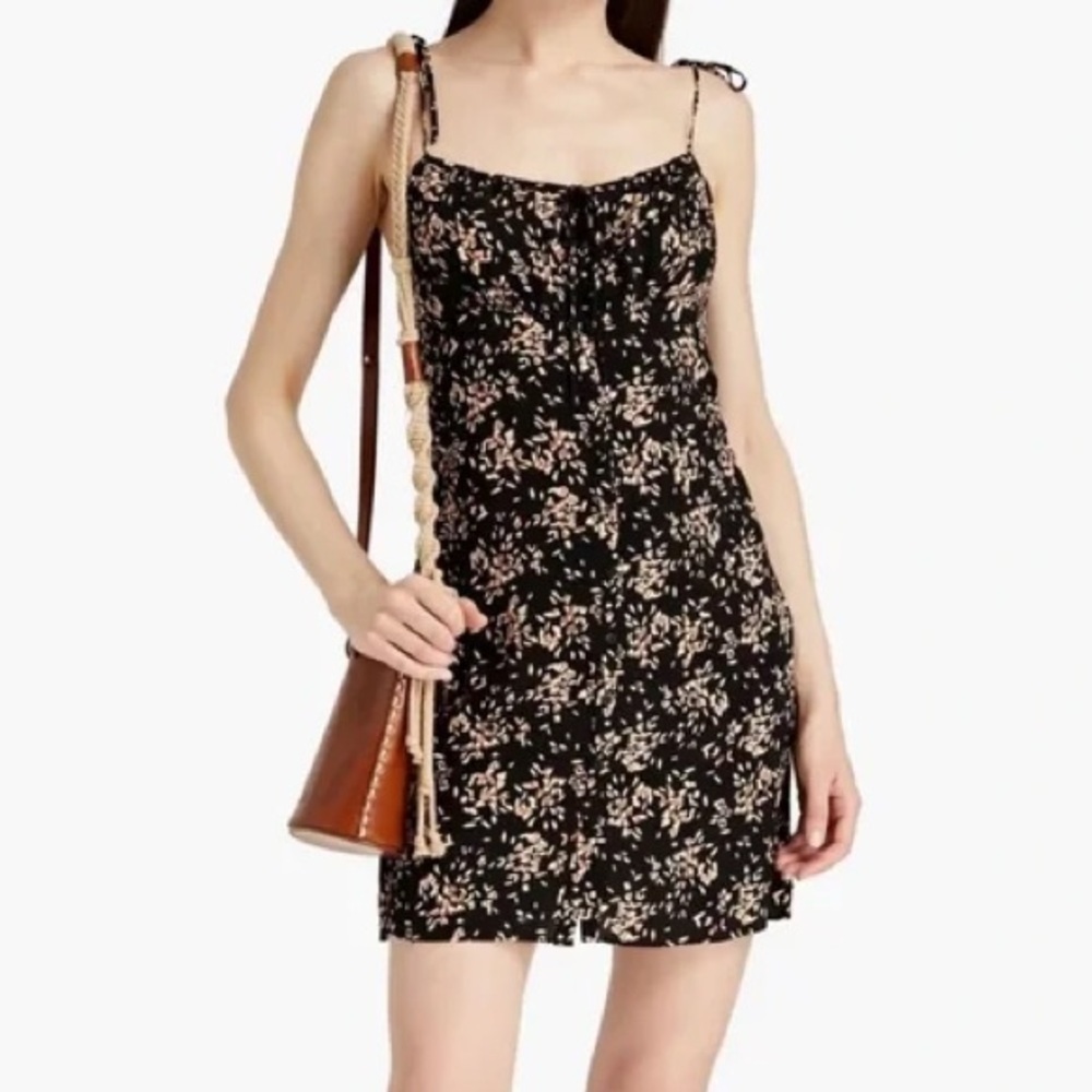 BA&SH Volver ruched floral-print crepe mini dress, Size 2=US 6
